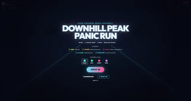 Downhill Peak Panic Run title screen